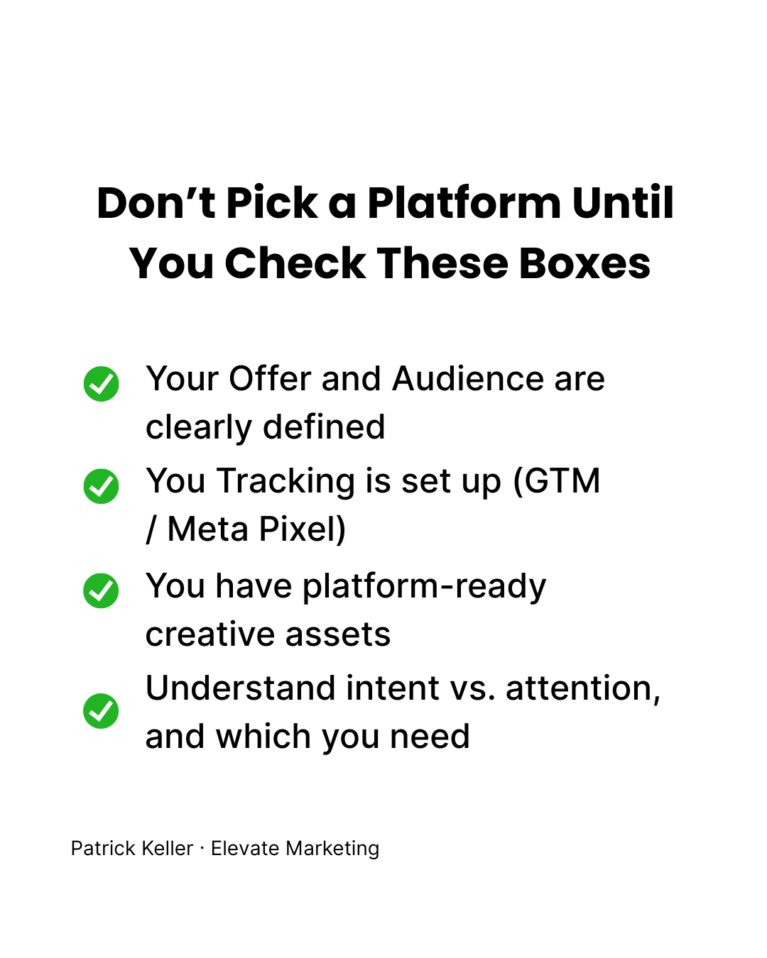 Pre-launch checklist