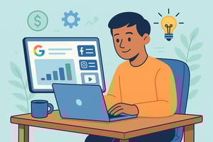 small business owner learning paid ads